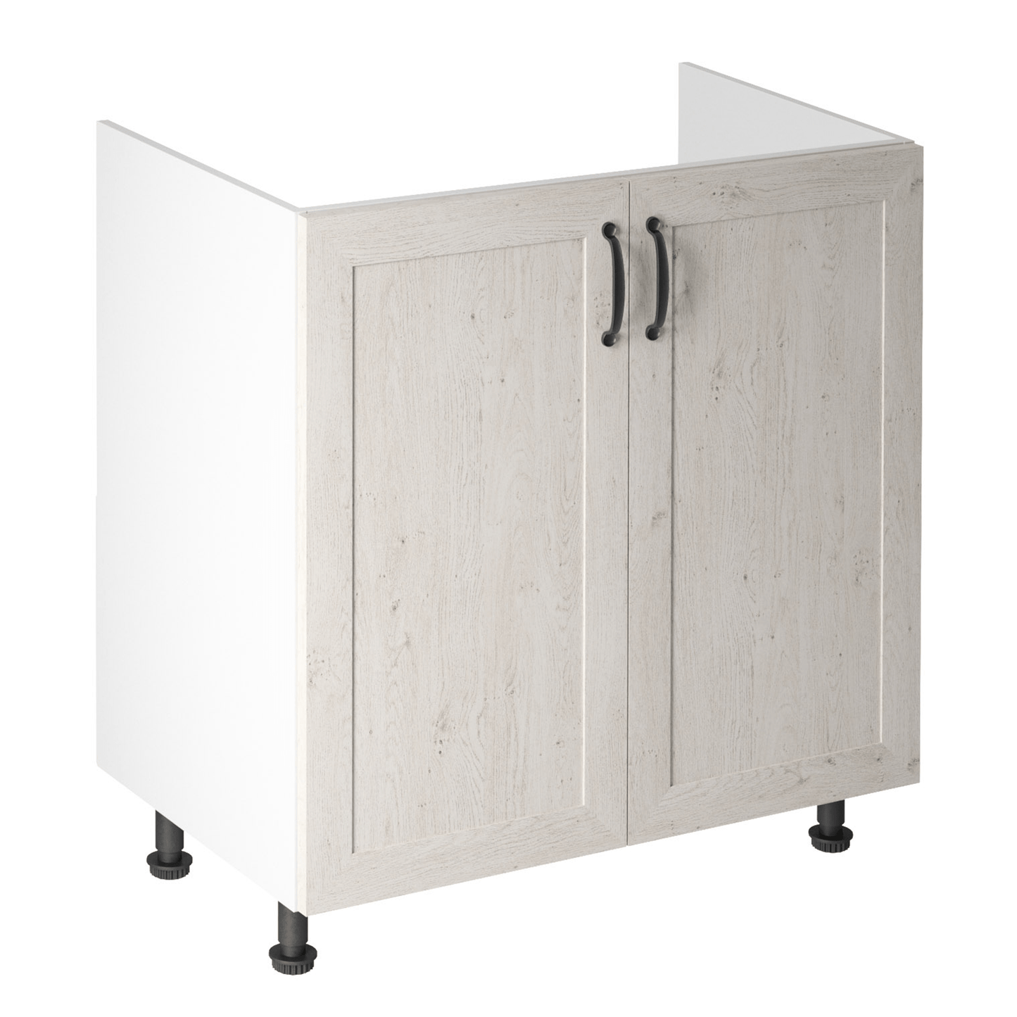 Dulap inferior pentru chiuvetă, alb/pin nordic, ROYAL D80Z