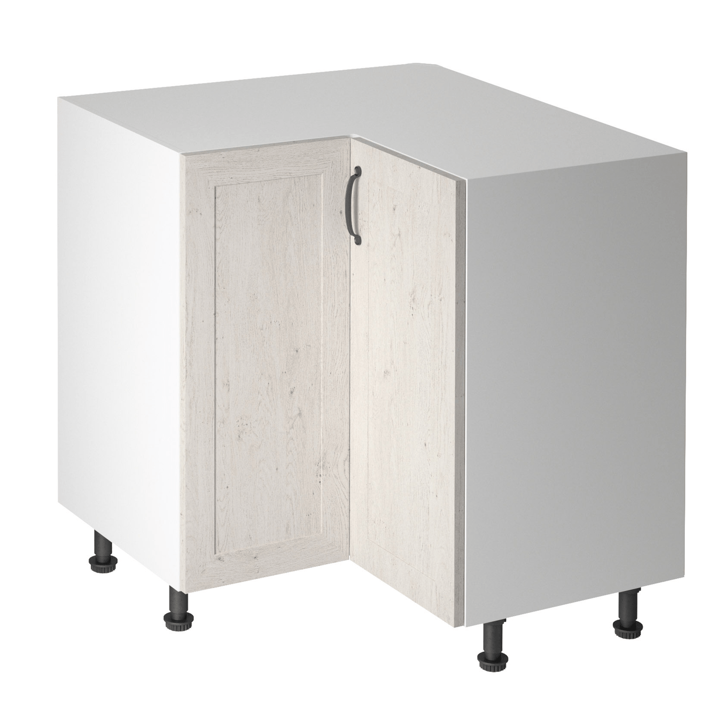 Dulap inferior de colţ, alb/pin nordic, ROYAL D90N