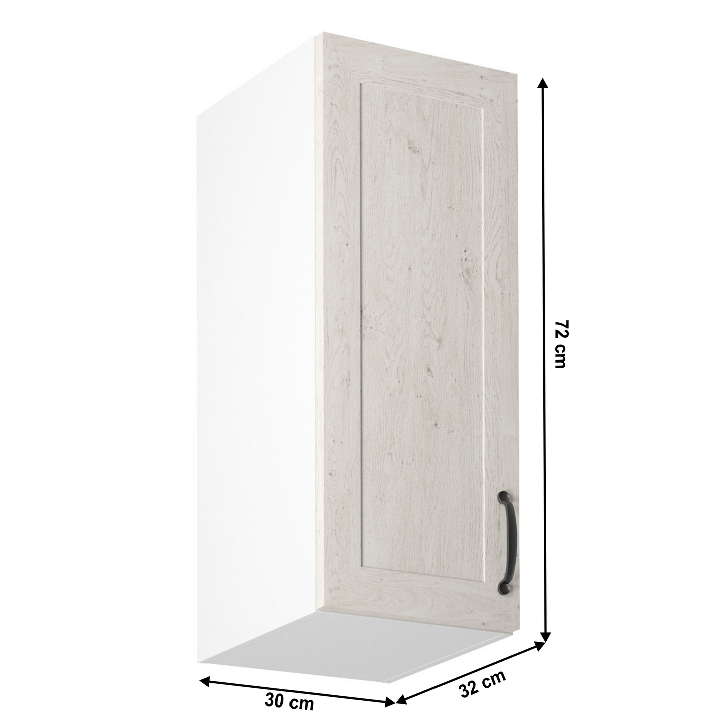 Dulap superior, alb/pin nordic, deschidere stânga, ROYAL G30