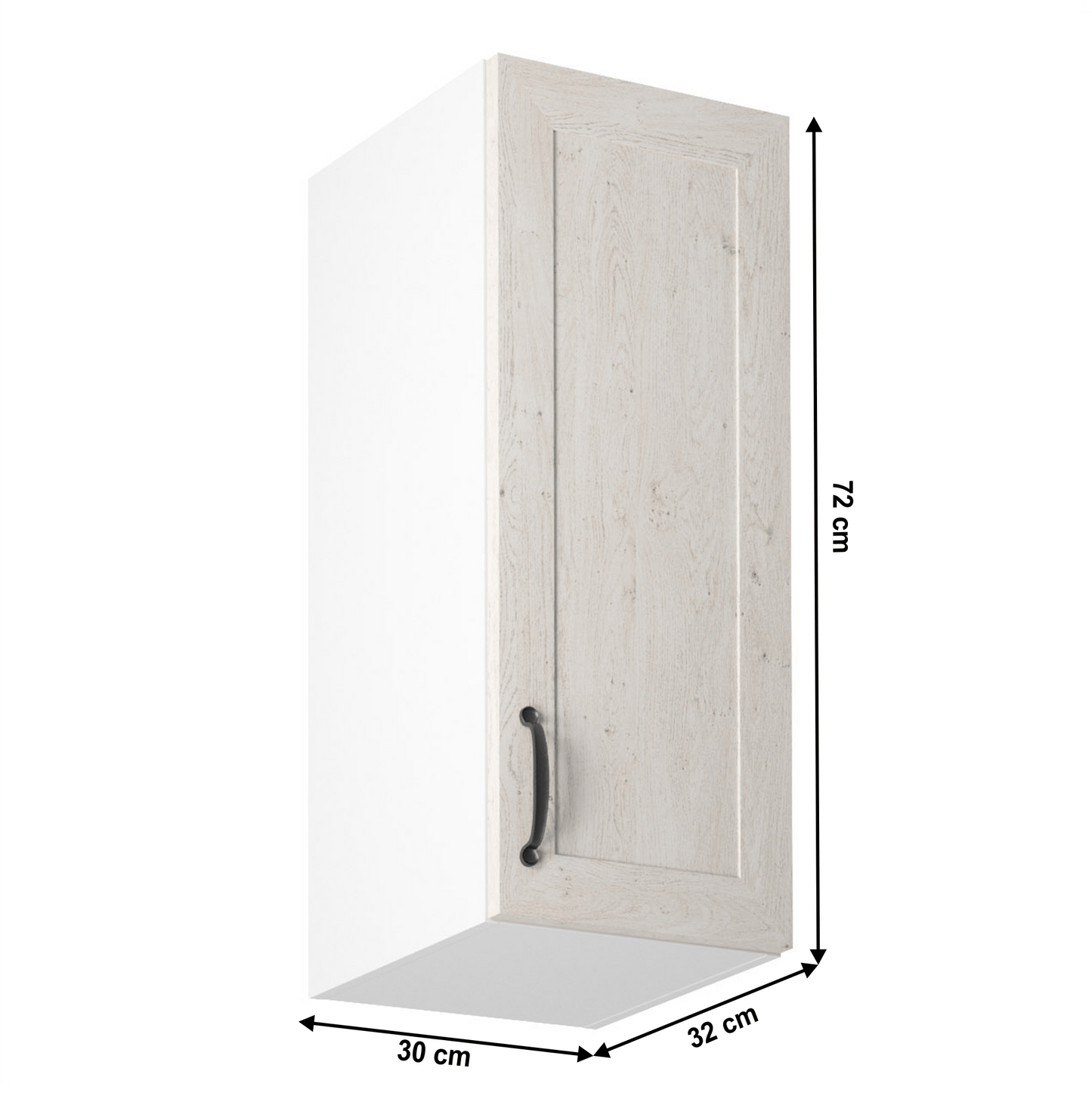 Dulap superior, alb/pin nordic, deschidere dreapta, ROYAL G30