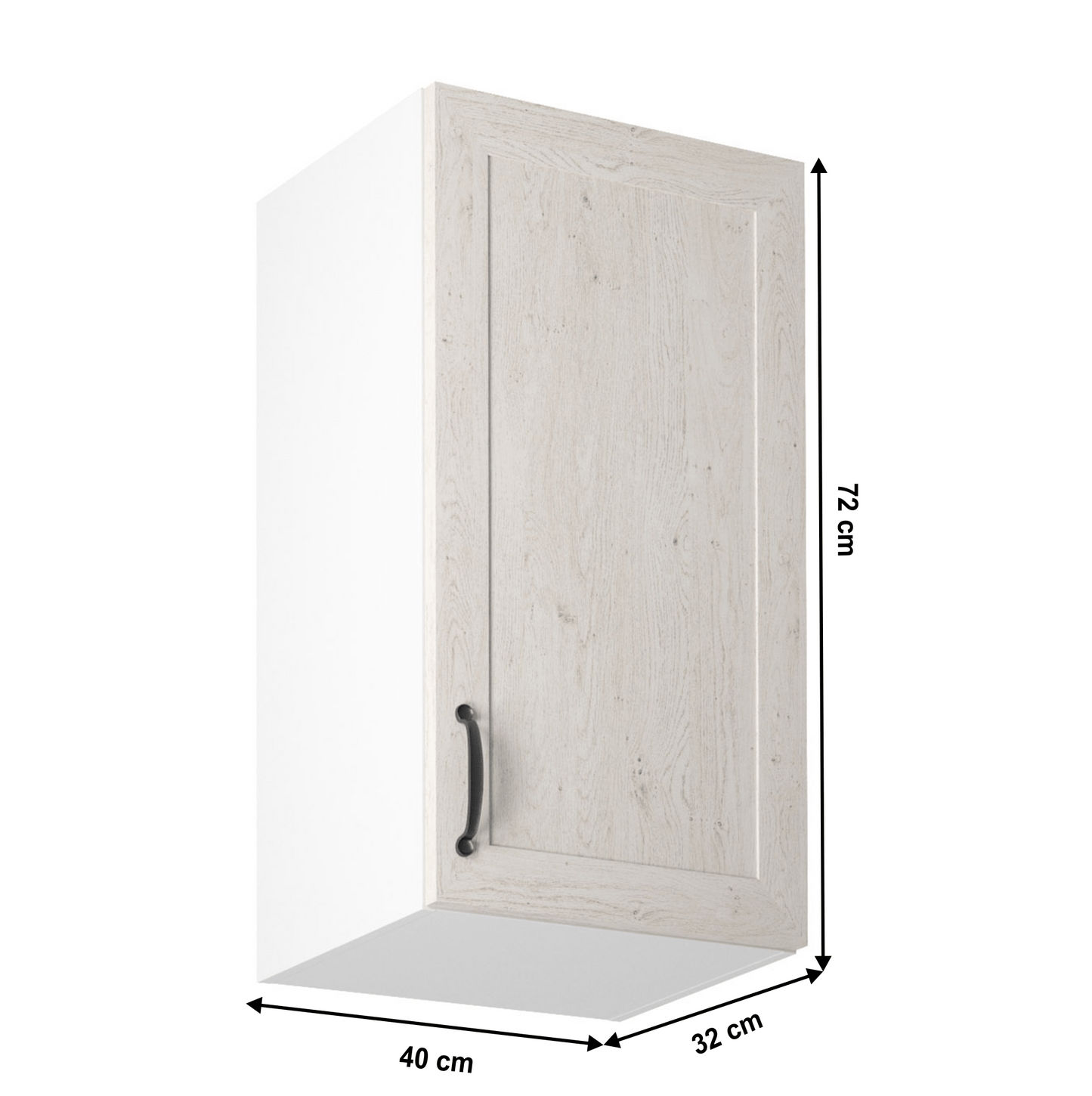 Dulap superior, alb/pin nordic, deschidere dreapta, ROYAL G40