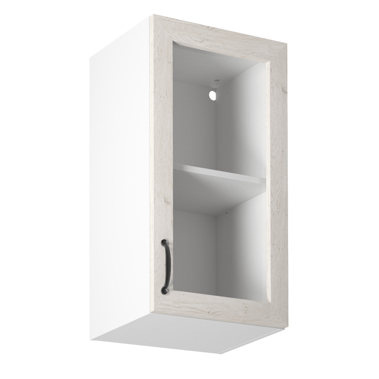 Dulap superior cu vitrină, alb/pin nordic, dreapta, ROYAL G40S