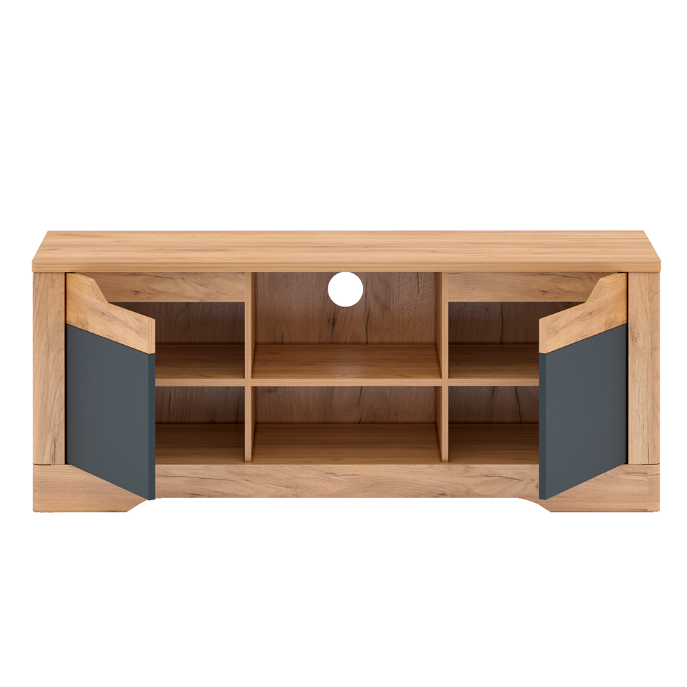 Măsuţă RTV B, stejar craft auriu / gri grafit, FIDEL