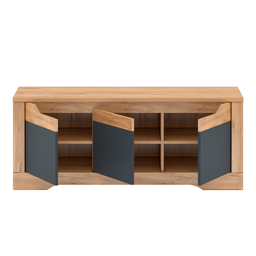 Măsuţă RTV J, stejar craft auriu / gri grafit, FIDEL