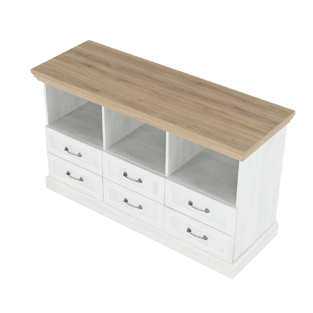 Comodă TV, pin nordic/stejar sălbatic, ROYAL RS