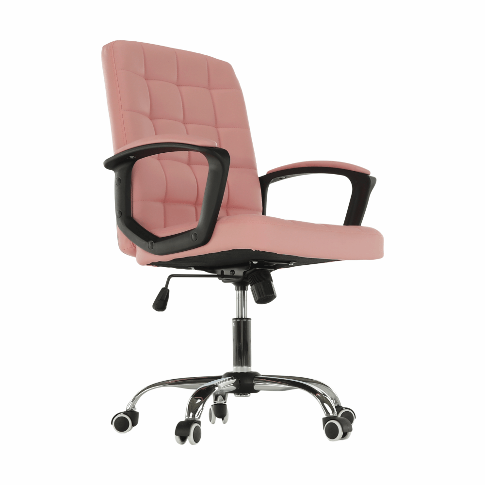 Fotoliu de birou, piele ecologică roz RULIS