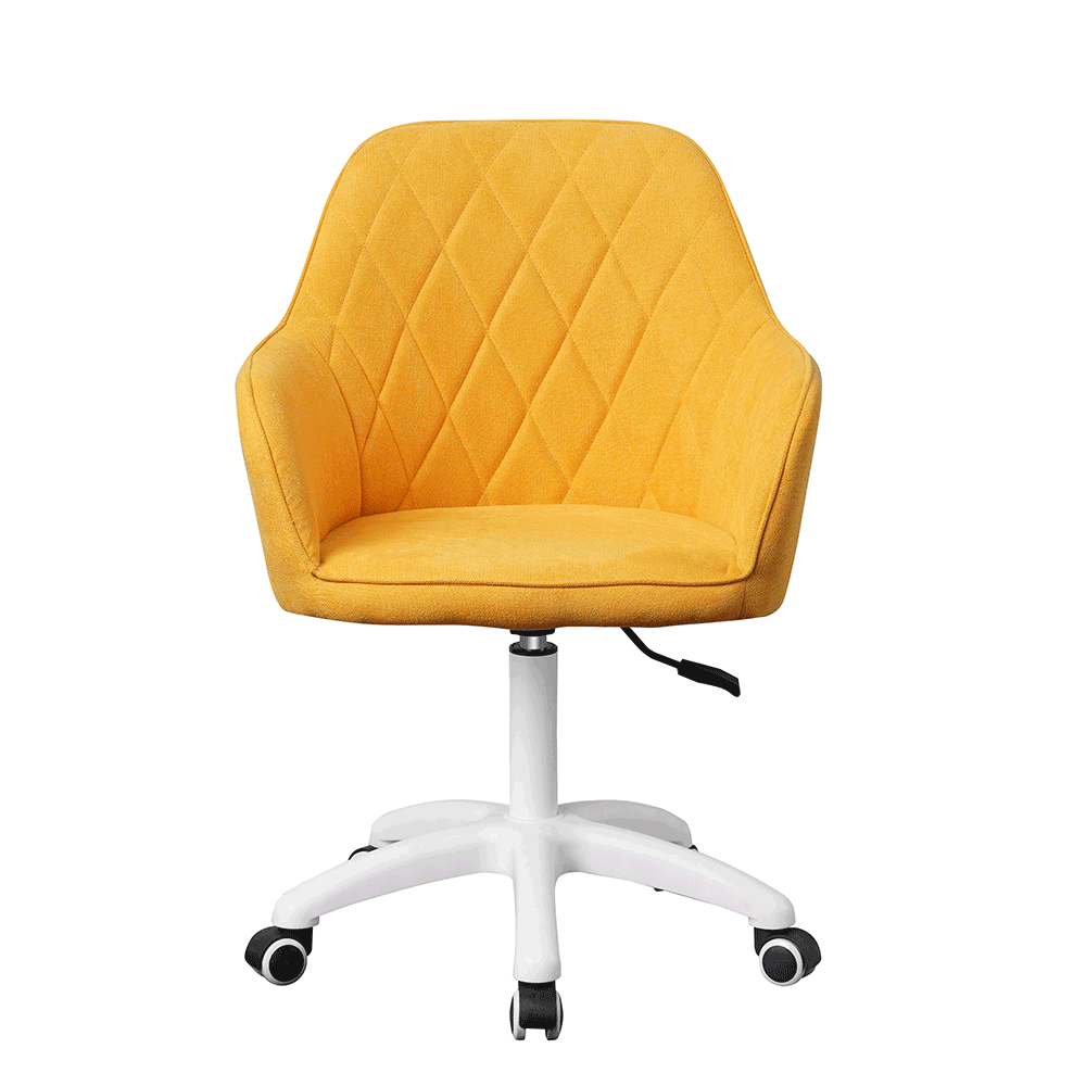 Scaun de birou, material galben / alb, SANTY
