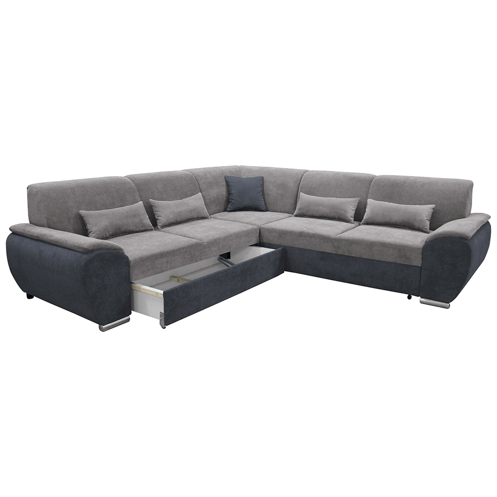 Colţar, gri închis/gri, model stânga, EMILY