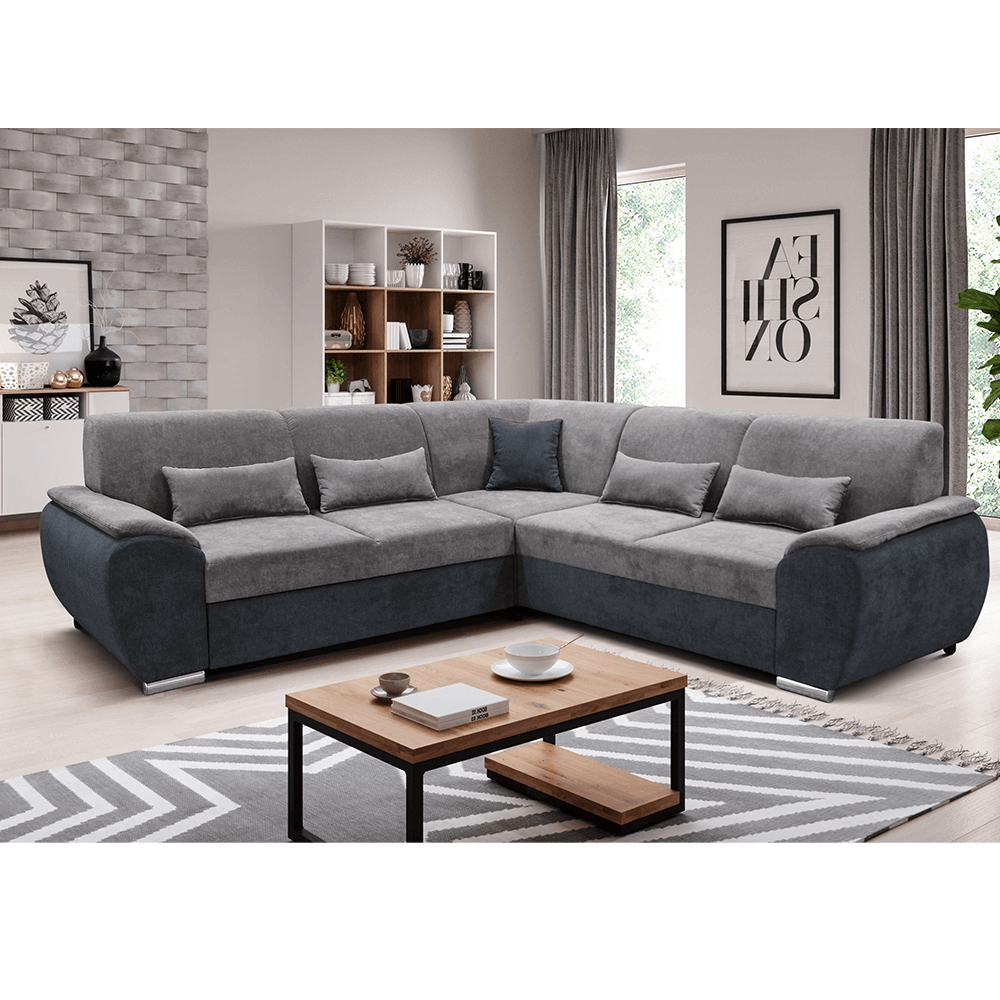 Colţar, gri închis/gri, model stânga, EMILY