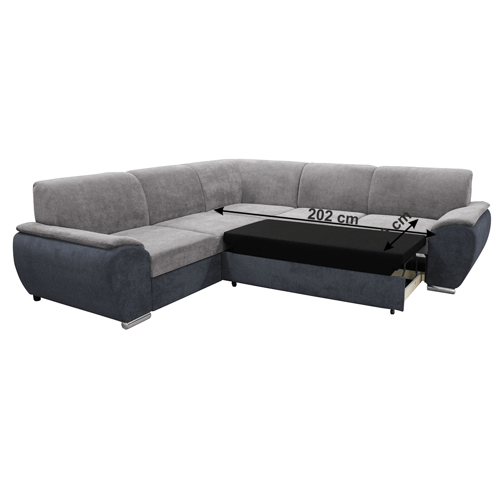 Colţar, gri închis/gri, model stânga, EMILY