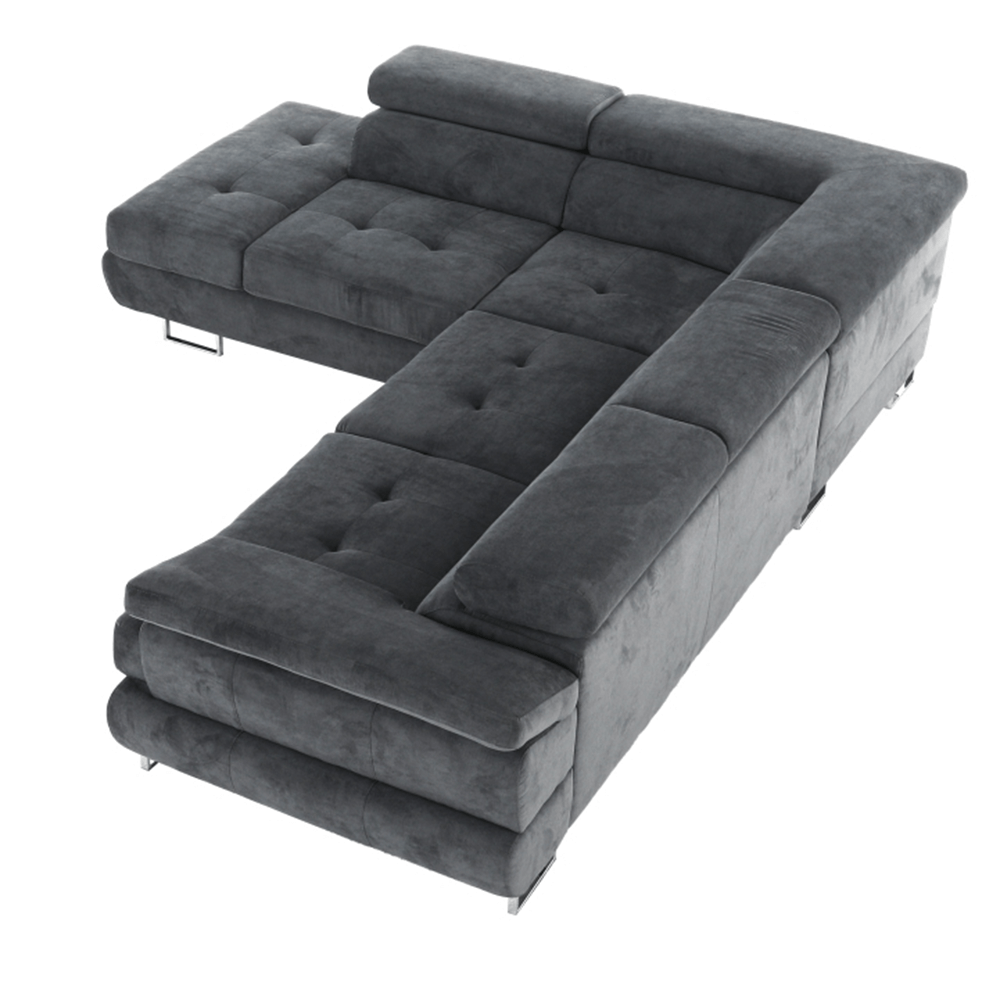 Set canapea, gri, material textil, stânga, BUTON P