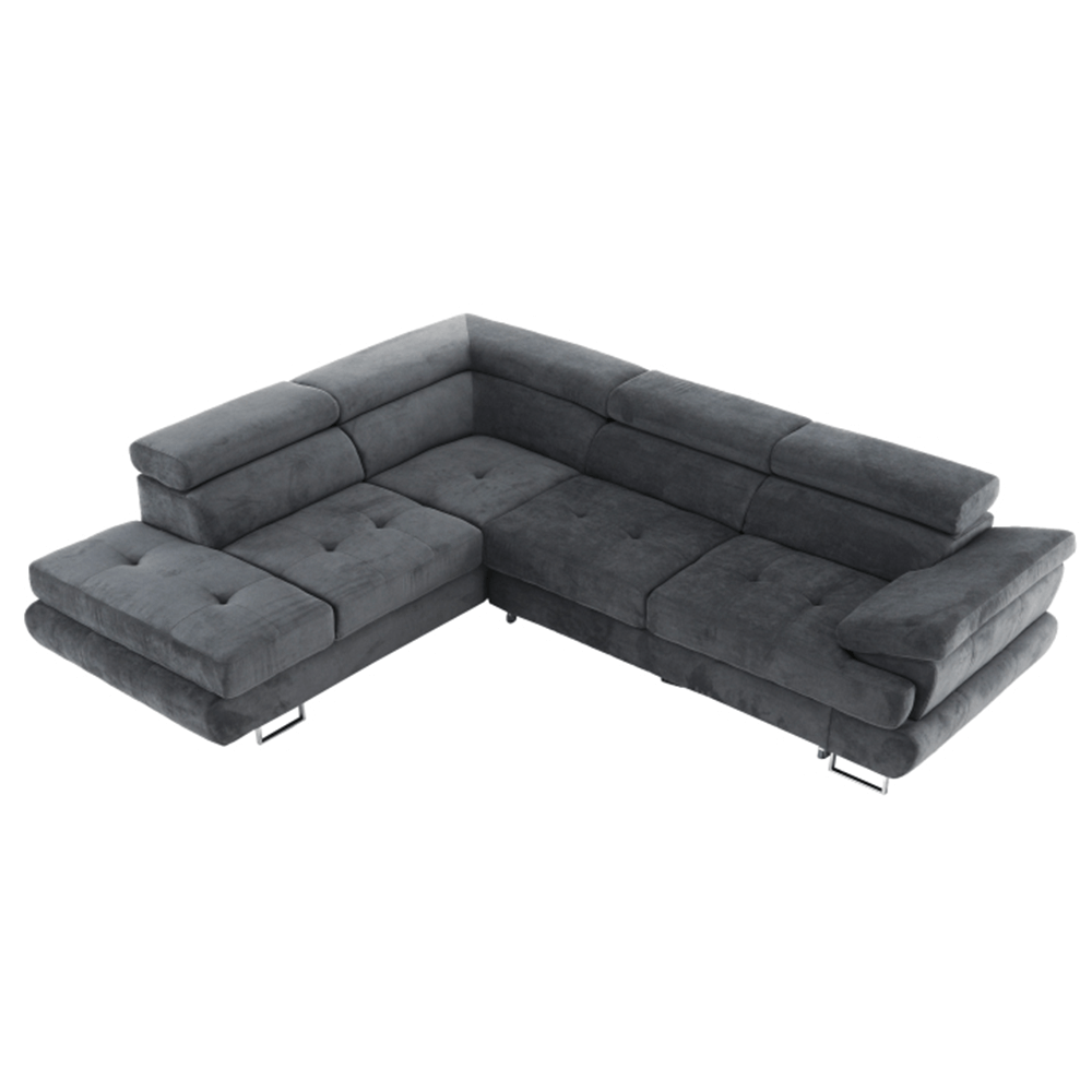 Set canapea, gri, material textil, stânga, BUTON P