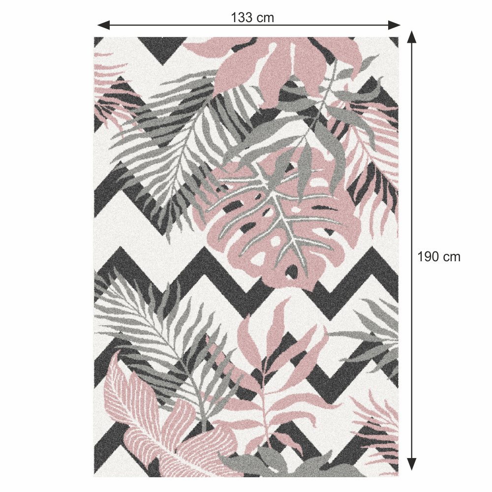 Covor, multicolor, model frunze, 133x190, SELIM