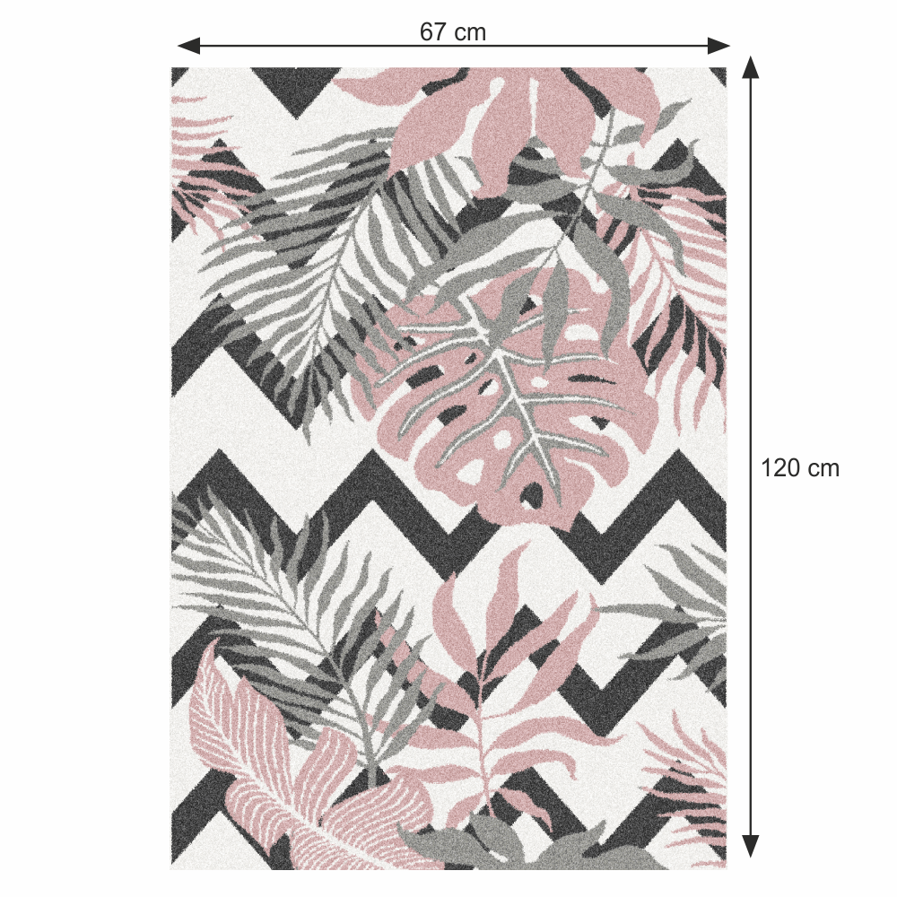 Covor, multicolor, model frunze, 67x120, SELIM