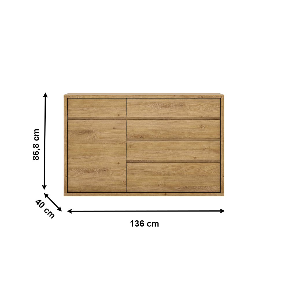 Comodă, stejar shetland, SHELDON TIP 42