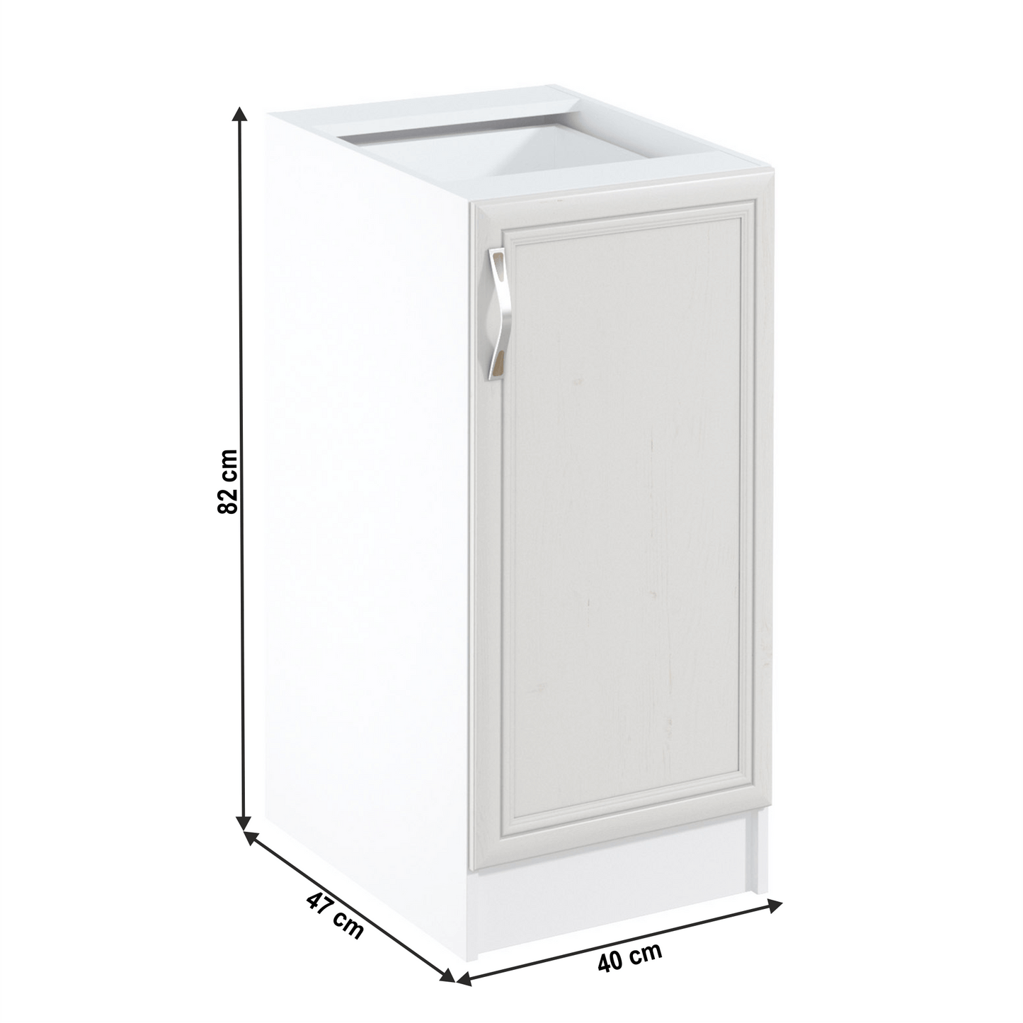 Dulap inferior D40, model dreapta, alb/pin Andersen, SICILIA