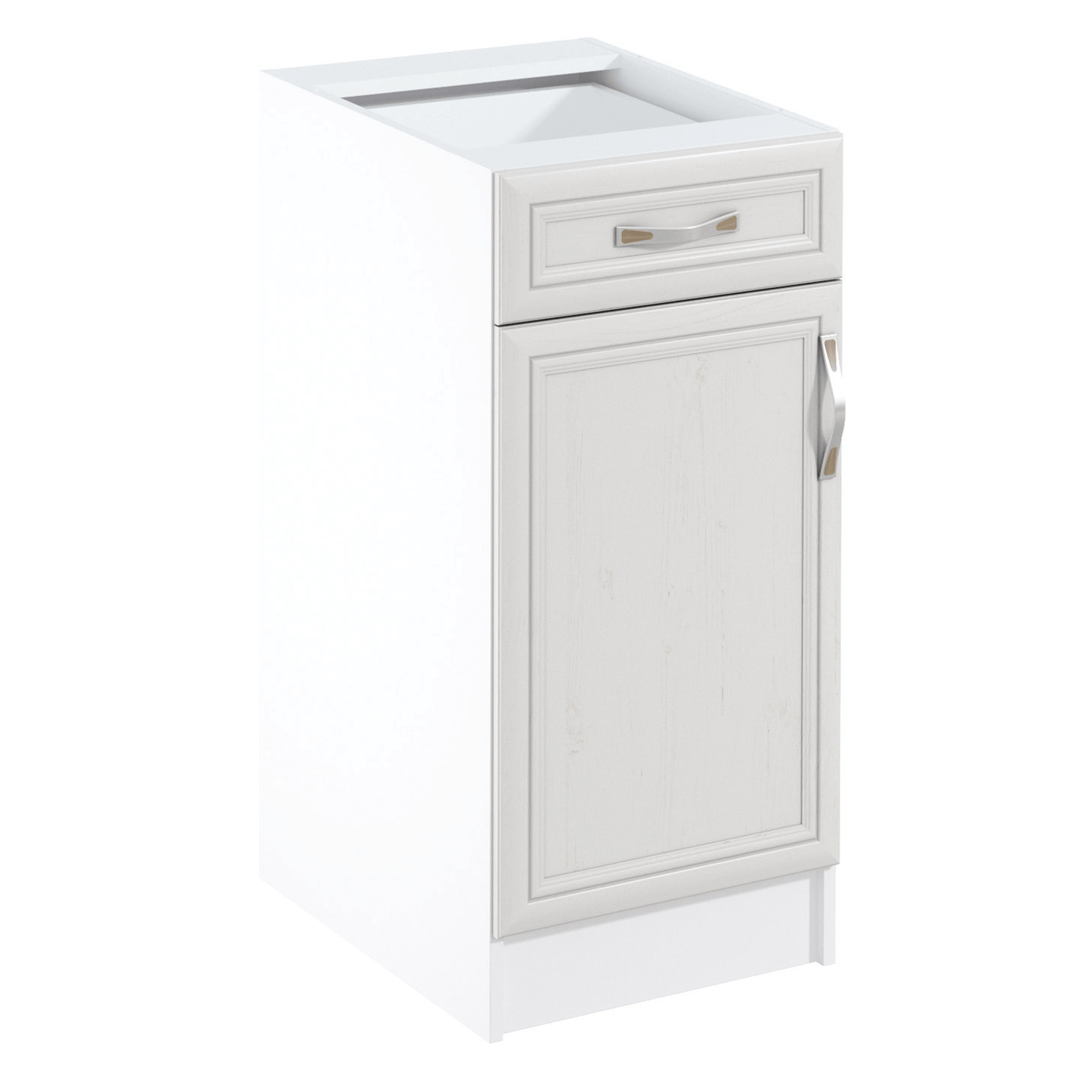 Dulap inferior D40S1 cu sertar, model stânga, alb/pin Andersen, SICILIA