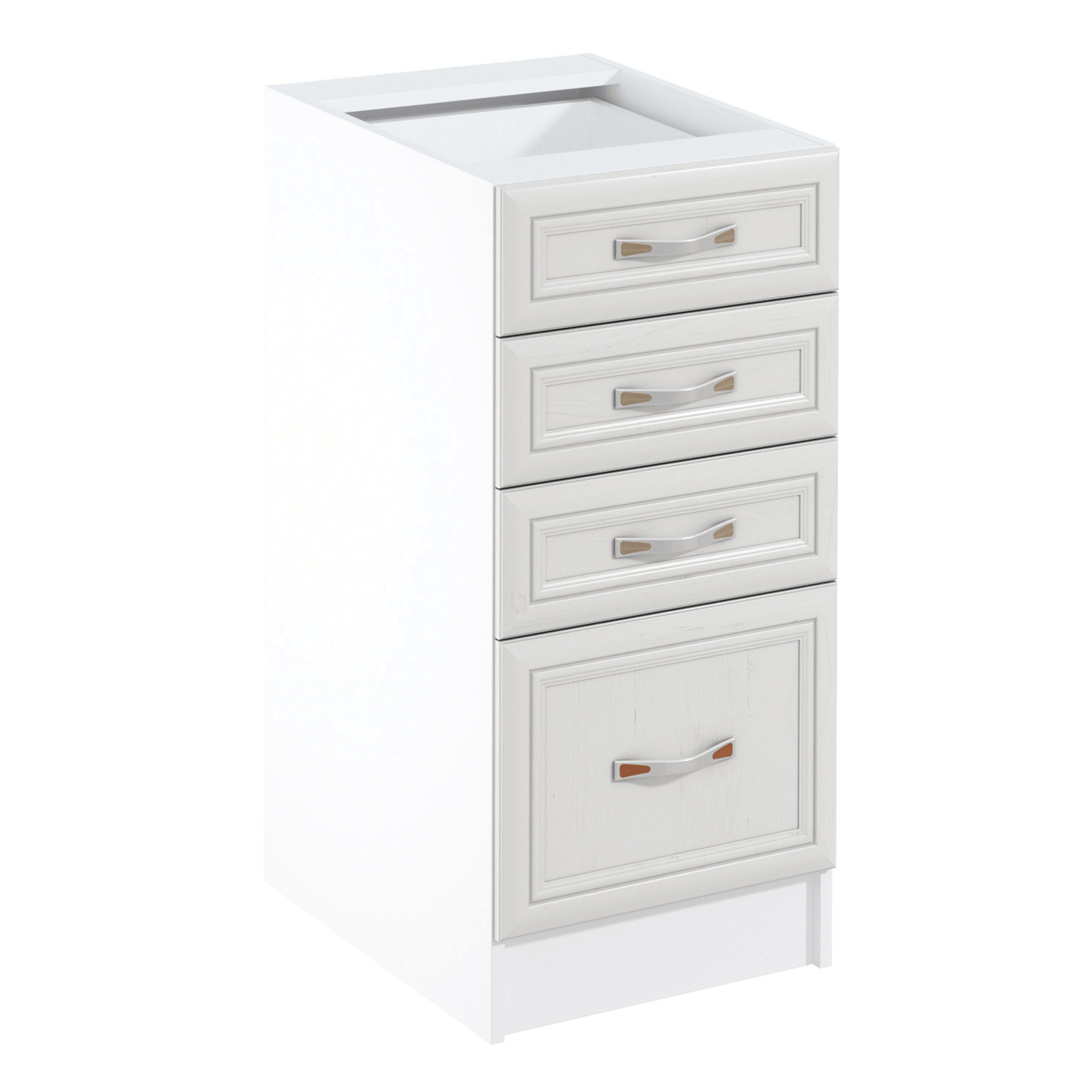 Dulap inferior D40S4 cu 4 sertare, alb/pin Andersen, SICILIA