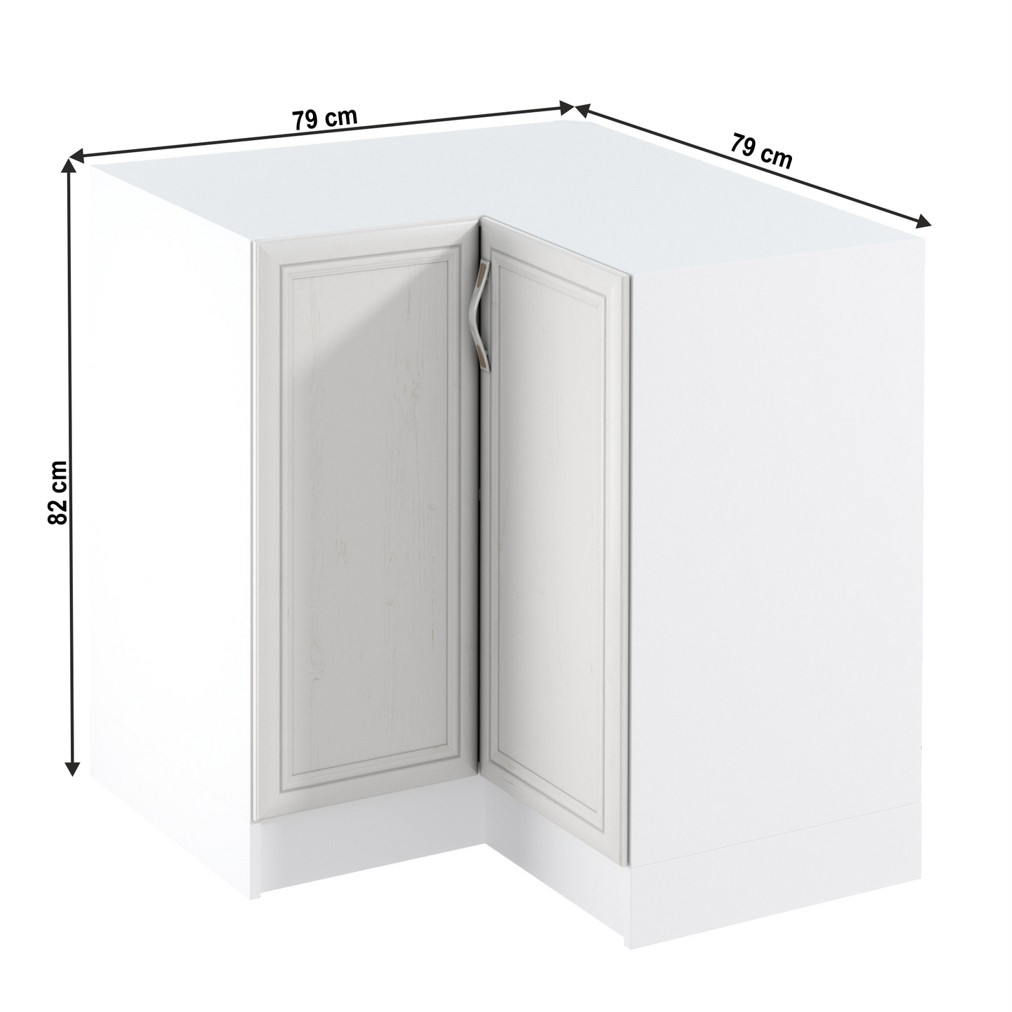 Dulap inferior de colţ D90N, alb/pin Andersen, SICILIA