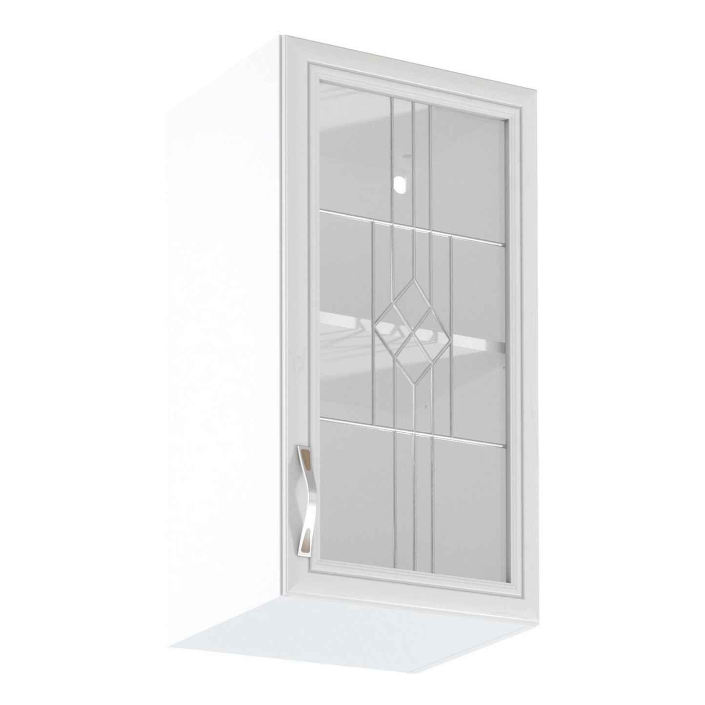 Dulap superior G40S cu geam, model dreapta, alb/pin Andersen, SICILIA