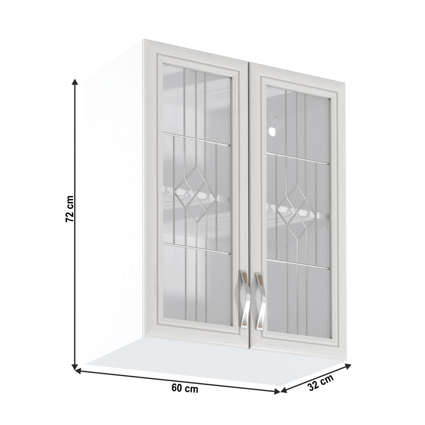 Dulap superior G60S cu geam, alb/pin Andersen, SICILIA