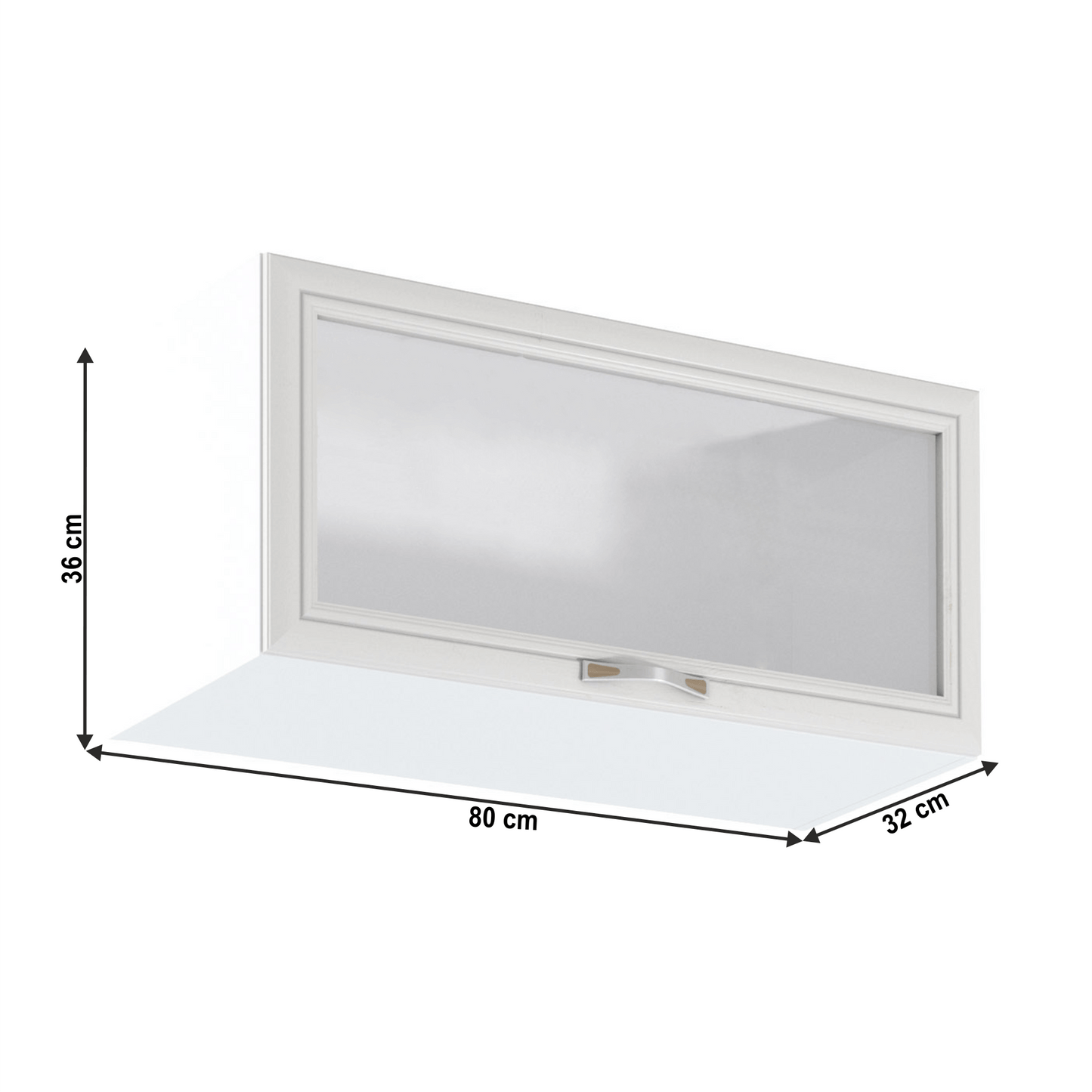 Dulap superior G80KS cu geam, alb/pin Andersen, SICILIA