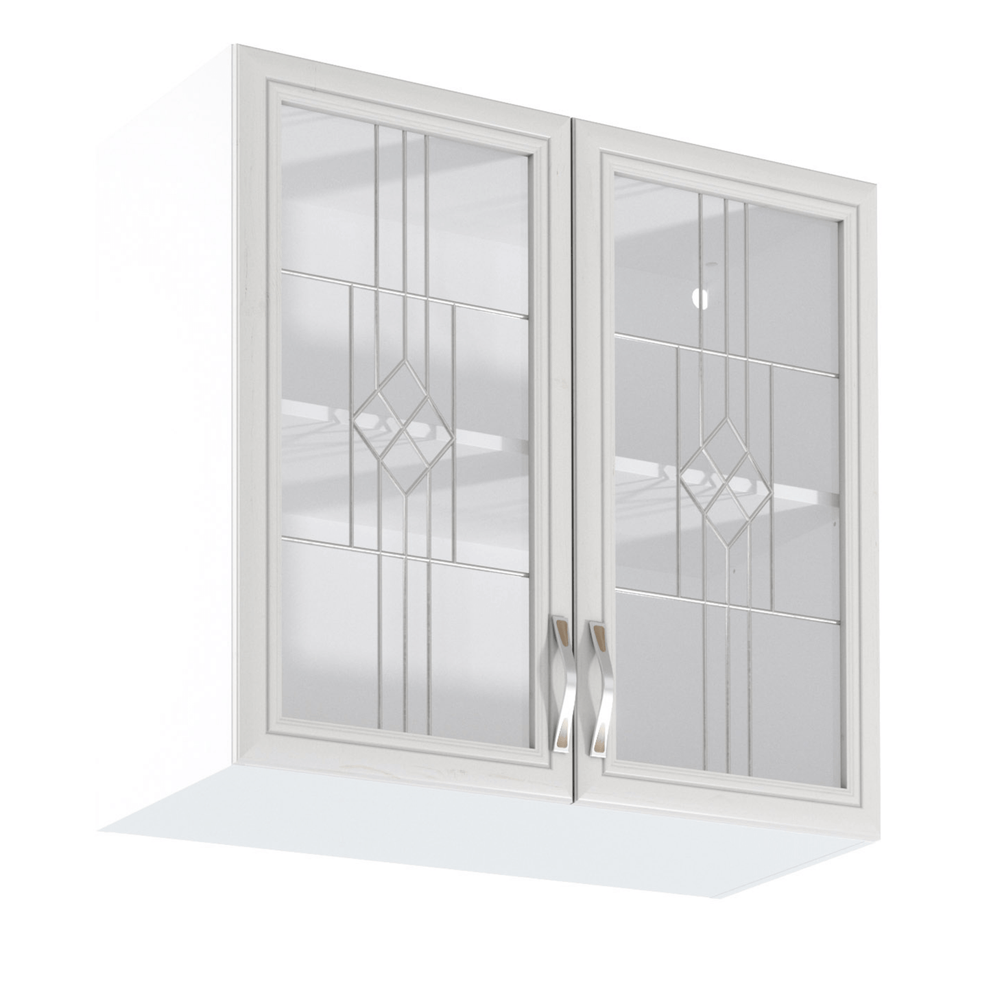 Dulap superior G80S cu geam, alb/pin Andersen, SICILIA