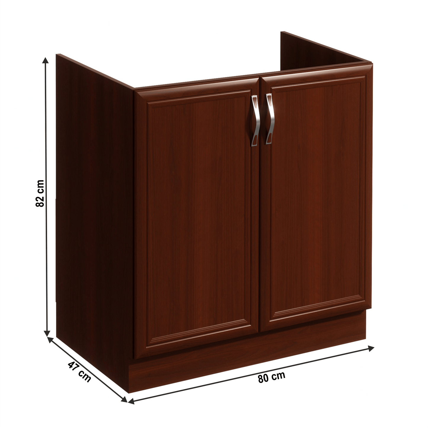 Mască chiuvetă D80Z cu 2 uşi, nuc Milano, SICILIA