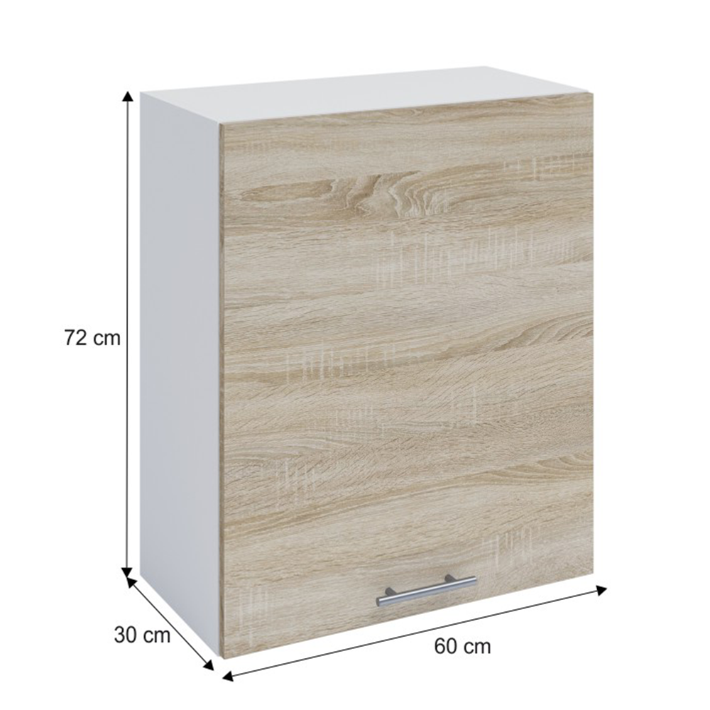 Dulap superior, stejar sonoma/alb, FABIANA W - 60