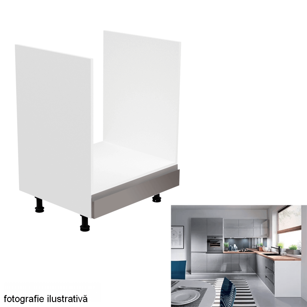 Dulap pentru aparate electrocasnice, alb/gri extra lucios, AURORA D60ZK