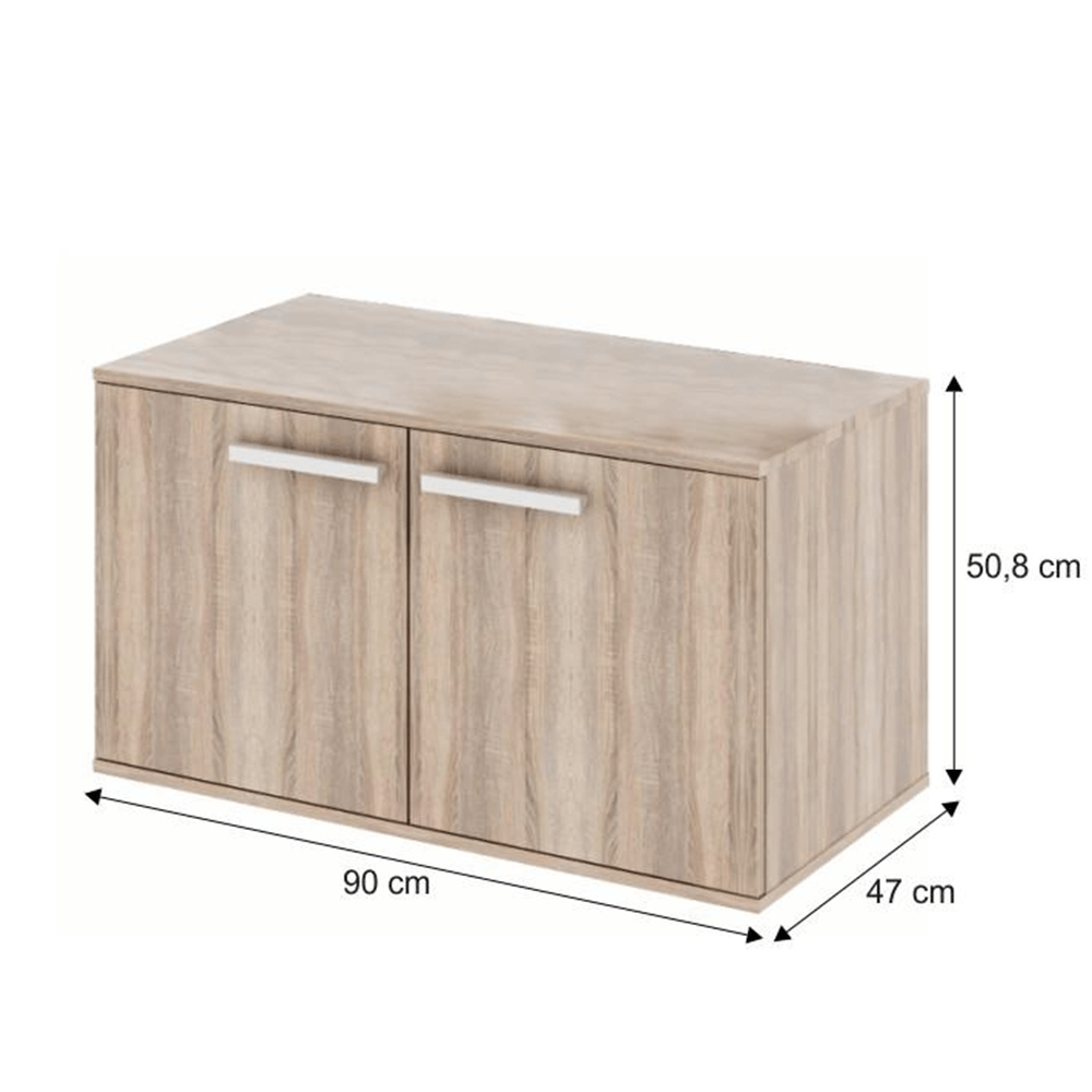 Dulap mic cu 2-uşi, DTD laminat, stejar sonoma, DUNAJ TIPUL7