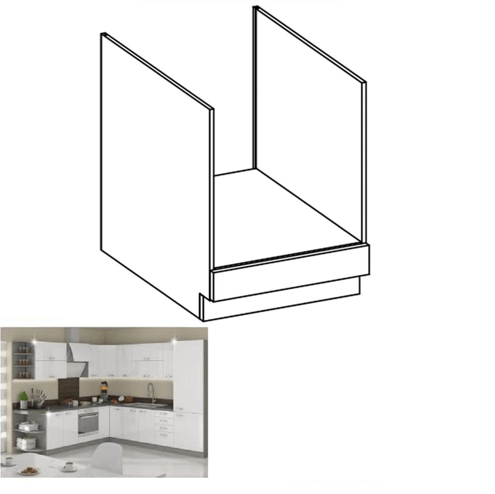 Dulap inferior, alb extra lucios, PRADO 60 DG BB