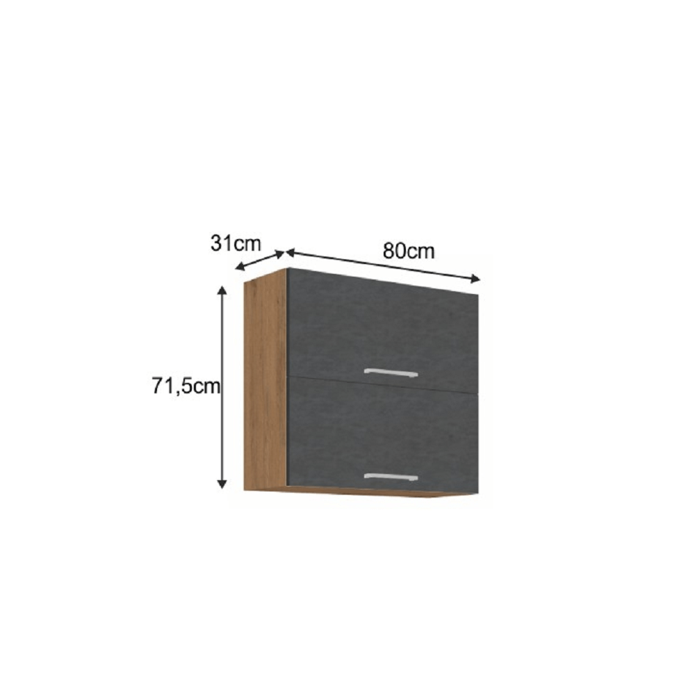 Dulap superior, stejar lancelot/gri mat, VEGA 80 GU-72 2F
