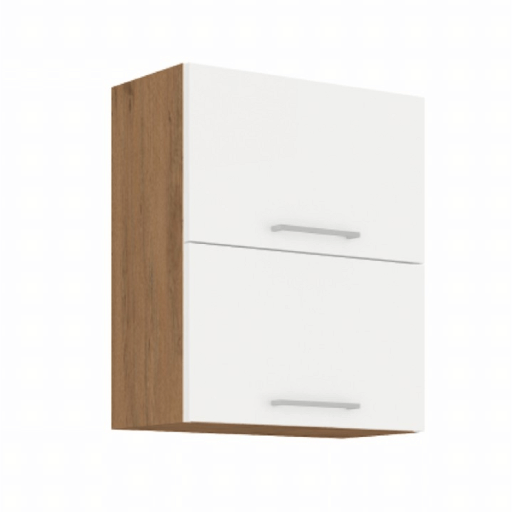 Cabinet superior, stejar Lancelot/alb extra lucios HG, VEGA 60 GU-72 2F