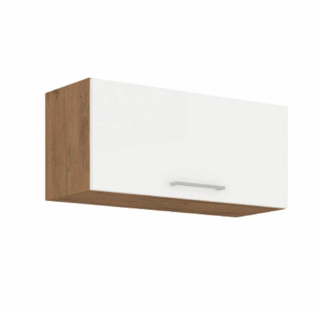 Cabinet superior, stejar Lancelot/alb extra lucios HG, VEGA 80 GU-36 1F