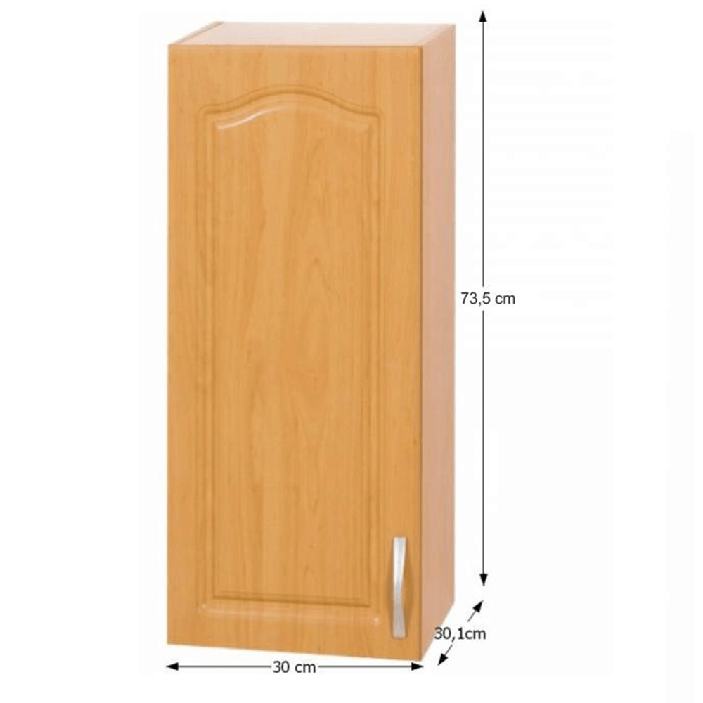 Cabinet de bucătărie, superior, stânga, anin,LORA MDF NEW KLASIK W30/735