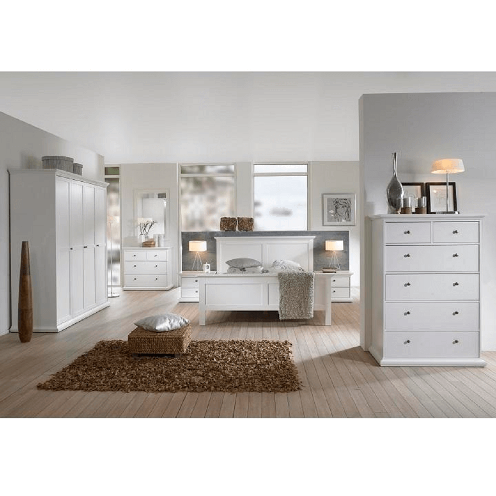 Comodă PAL înfoliat/MDF lăcuit, alb, PARIS 76718