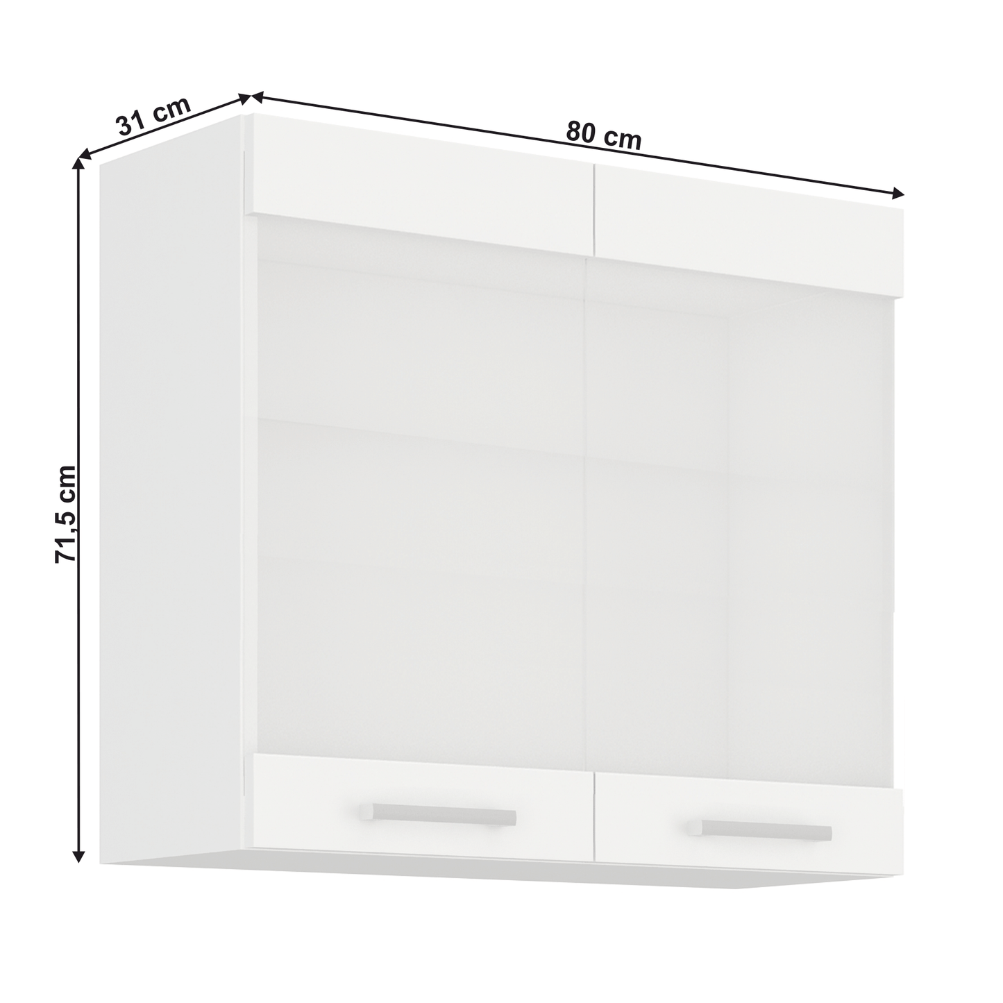 Dulap superior, alb, SPLIT 80 GS-72 2F