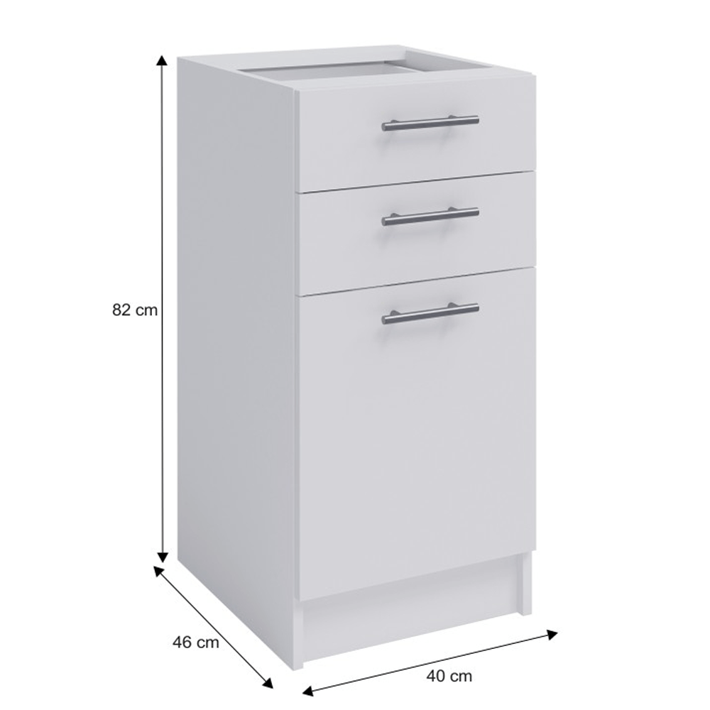 Dulap inferior combinat, alb, FABIANA S-40SZ2