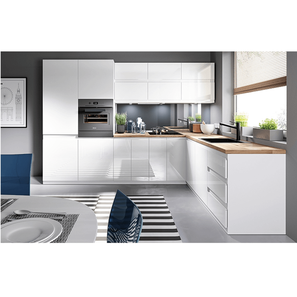 Dulap inferior, alb/alb extra lucios, de dreapta, AURORA D601F