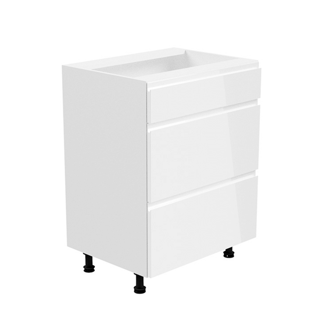 Dulap inferior, alb/alb luciu extra ridicat, AURORA D60S4