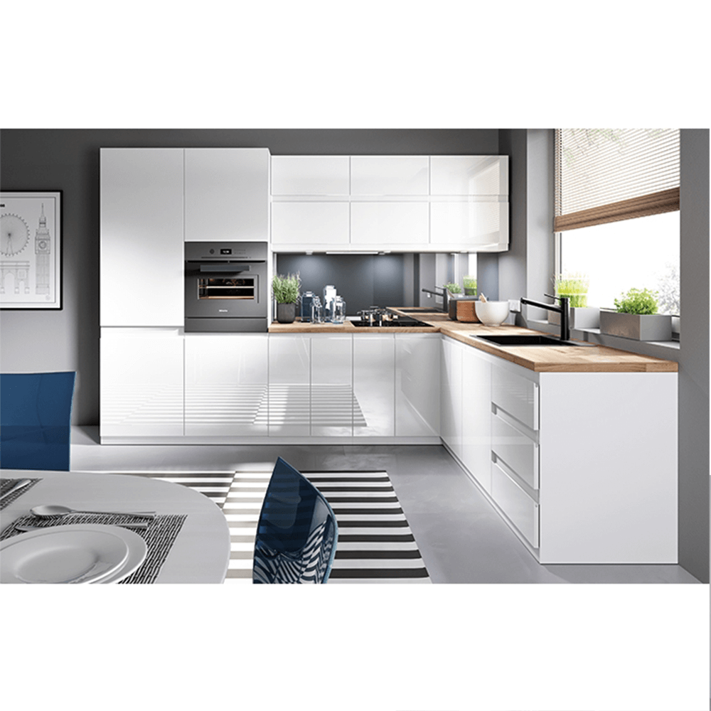 Dulap inferior, alb/alb extra lucios, de stânga, AURORA D601F