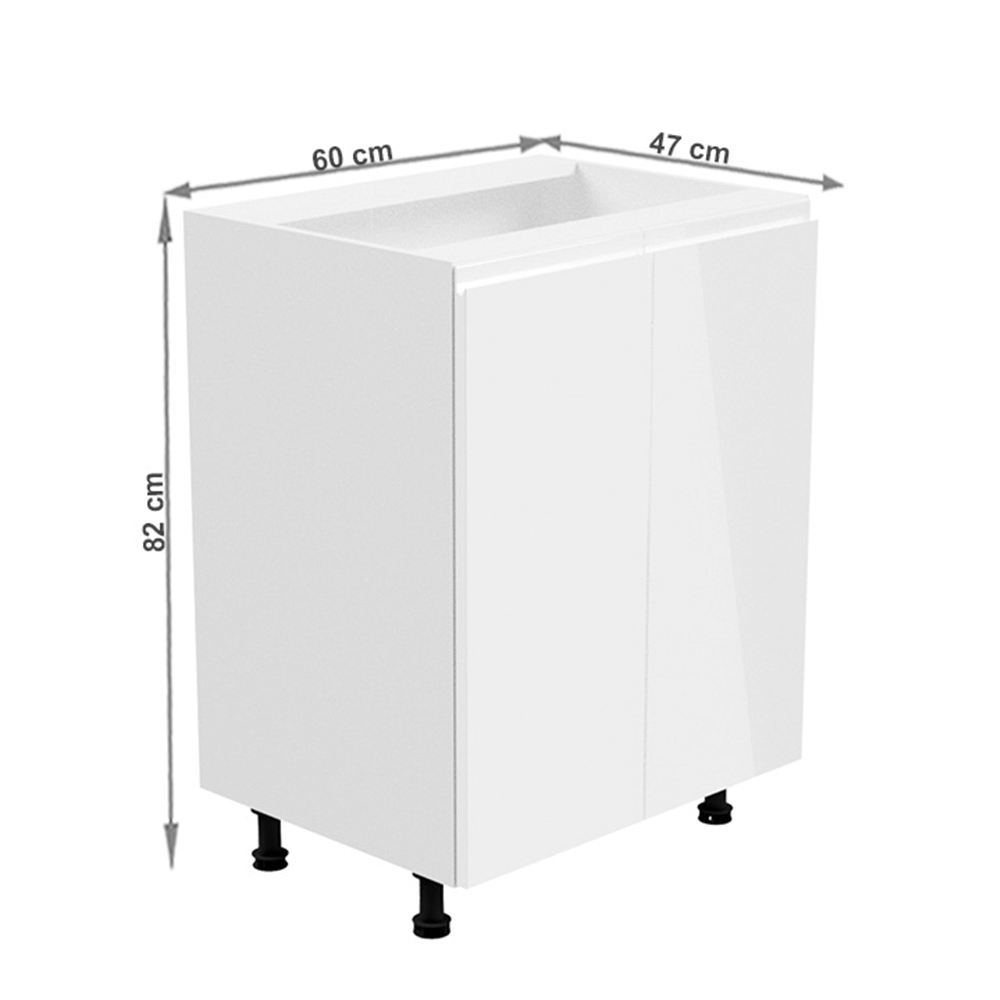 Dulap inferior, alb/alb extra lucios, AURORA D602F