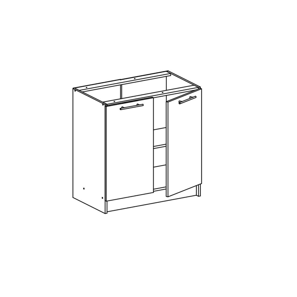 Dulap inferior cu două uşi, alb, FABIANA S80