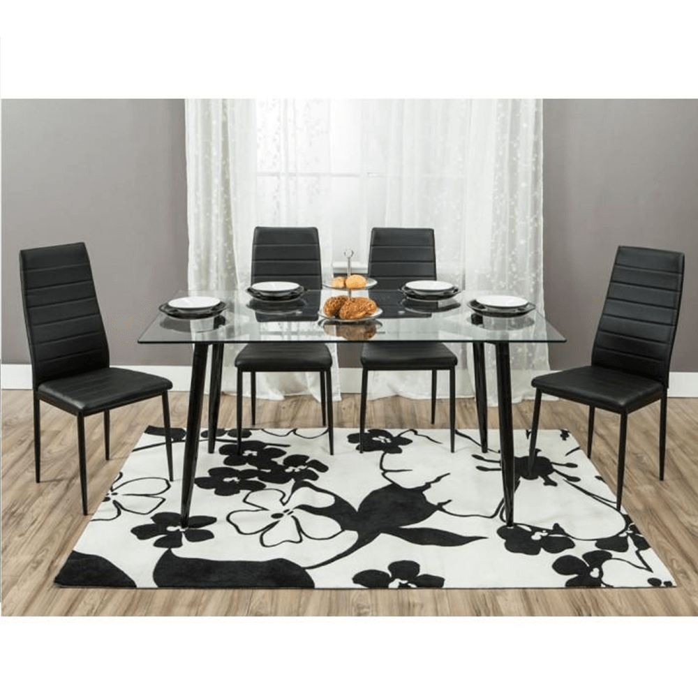 Scaun, piele eco neagră/metal negru, COLETA NOVA