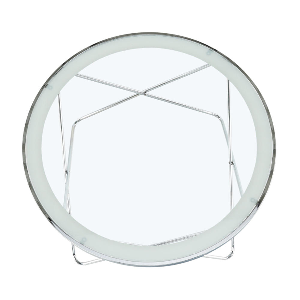 Măsuţă de cafea, crom/sticlă transparentă, LEONEL