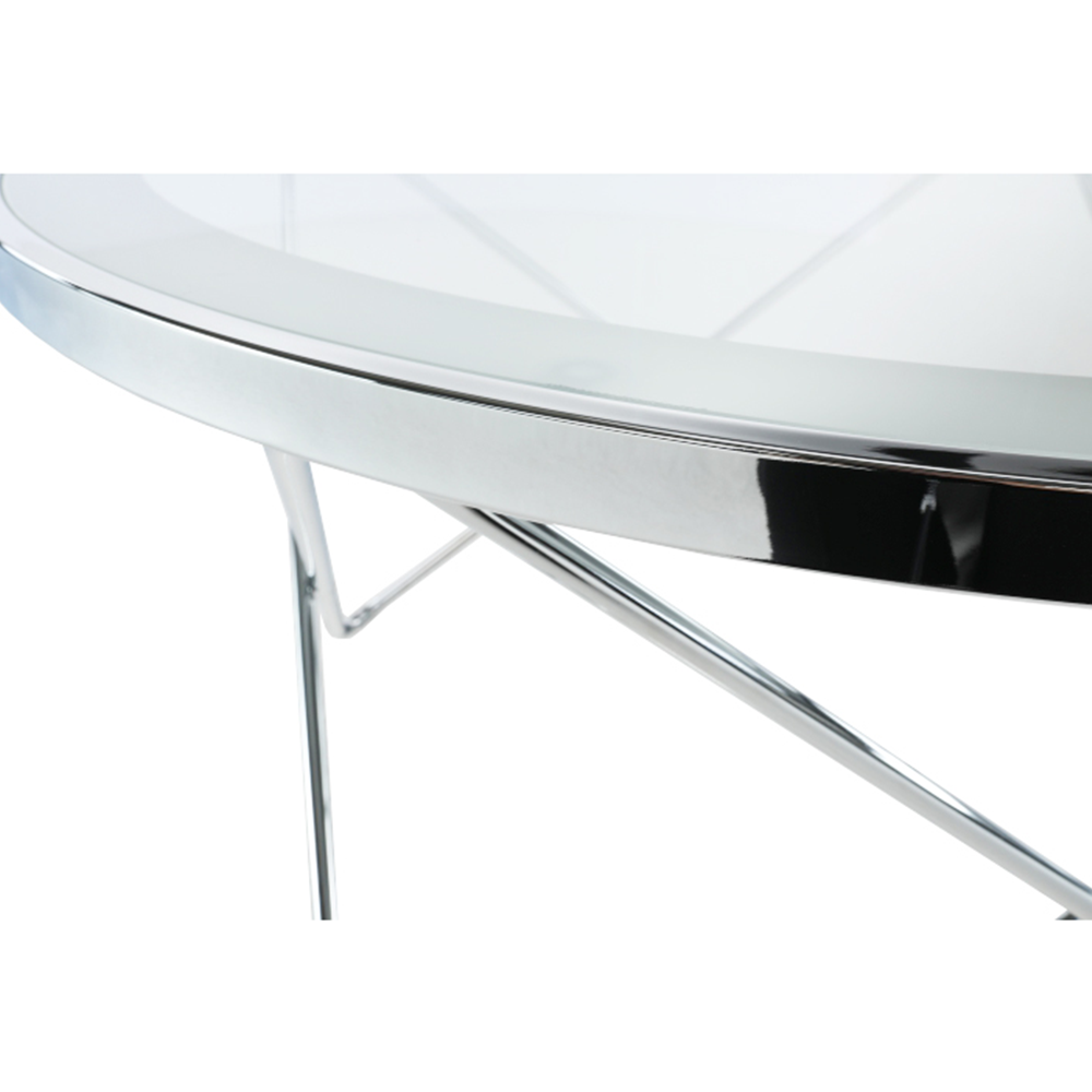 Măsuţă de cafea, crom/sticlă transparentă, LEONEL