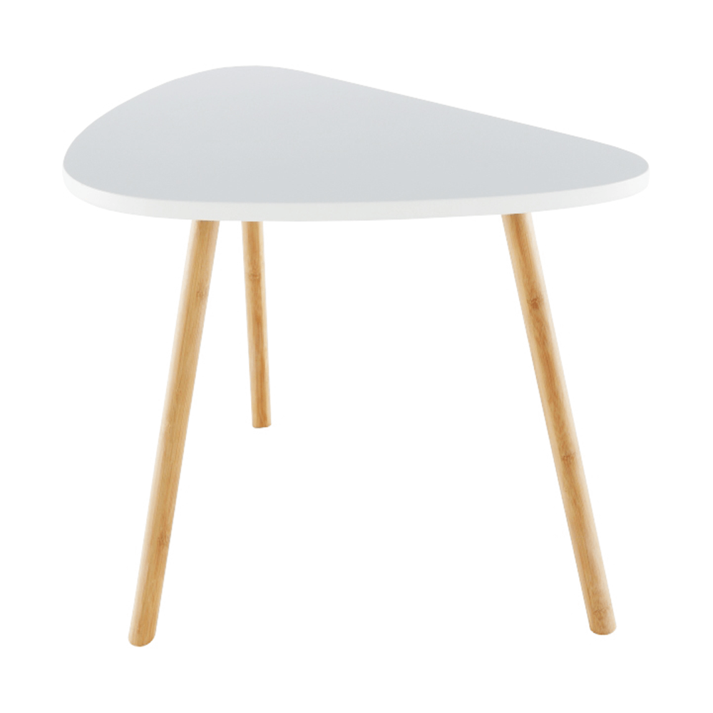 Set a două măsuţe de cafea, alb/natural, BISMAK