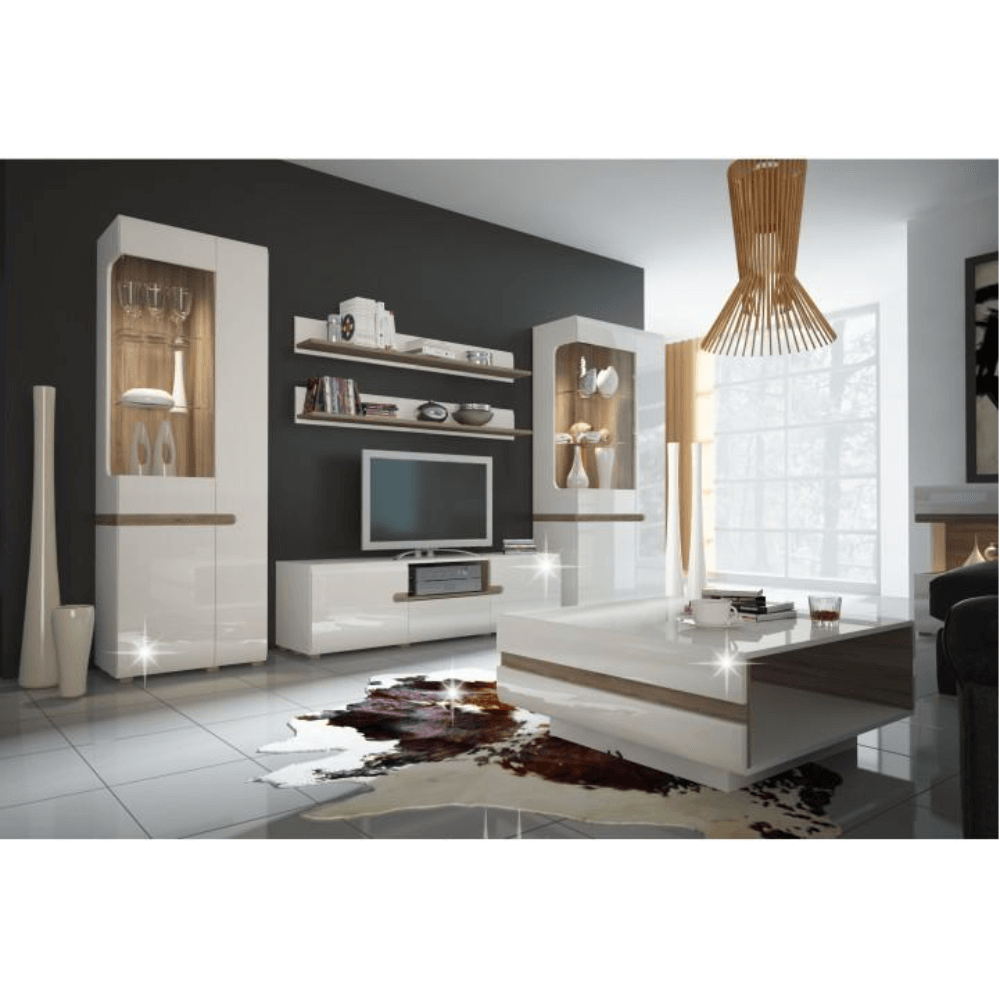 Scrin, alb extra luciu ridicat HG/stejar sonoma truflu, LYNATET TYP 35