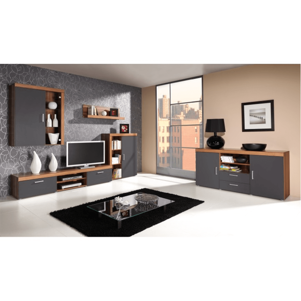 Măsuţă TV CHERIS 8, prun/grafit gri